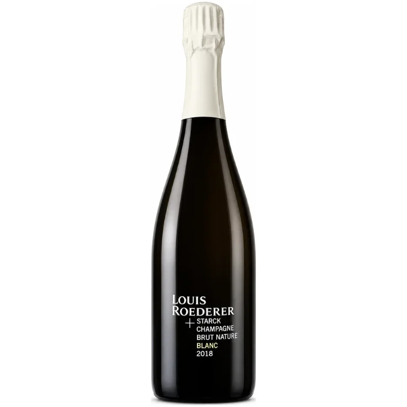 Brut Nature Starck 2018 en coffret, champagne millésimé de Roederer, packaging design