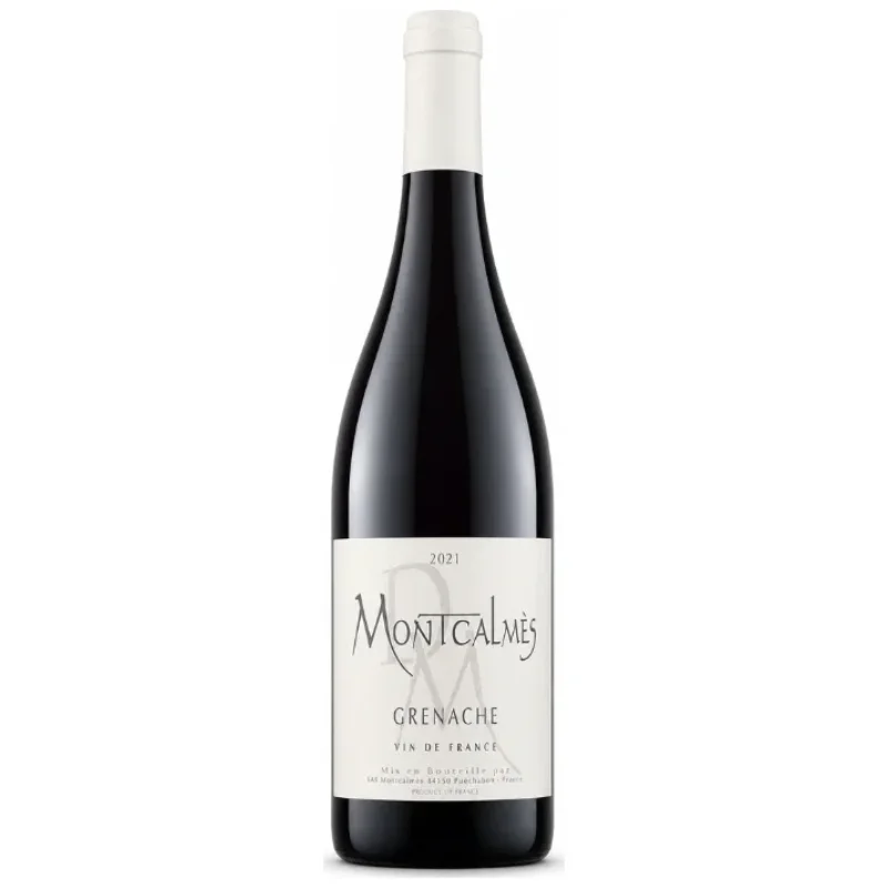 Coteaux du Languedoc Rouge Grenache Montcalmès 2021, bouteille de vin rouge du Languedoc