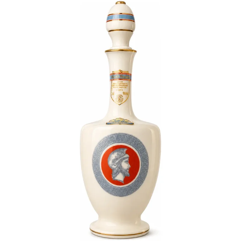Liqueur Grand Marnier en carafe opaline, flacon décoratif de liqueur d'orange